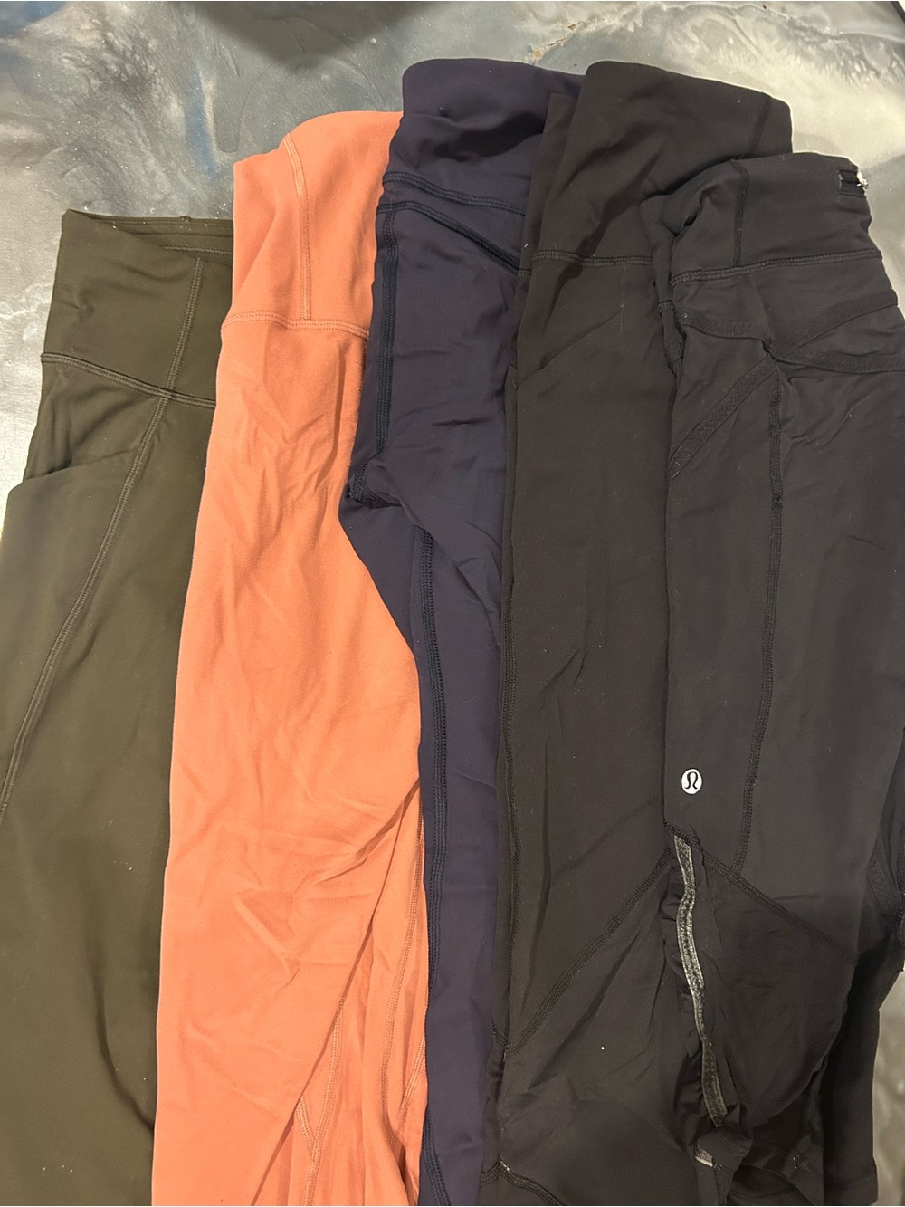 Lululemon Leggings Lot - Black, Navy, Olive, Coral